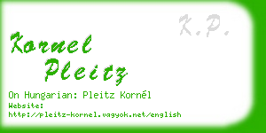 kornel pleitz business card